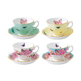 Royal Albert Juego 4 Tazas Té Con Plato Miranda Kerr
